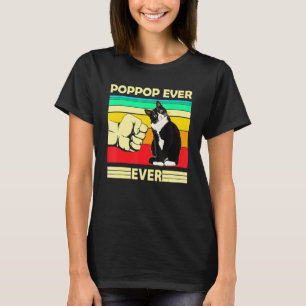 Camiseta Homens Vintage Melhor Gato Poppop Já Bump Fit Gat