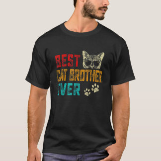 Camiseta Homens Vintage Melhor Irmão Gato Já Existiu Famíli