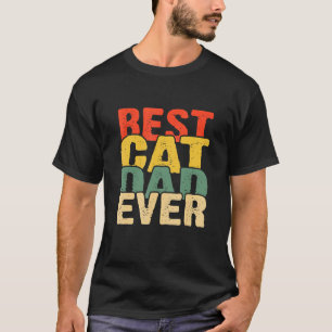 Camiseta Homens Vintage Melhor Pai de Gato Já Existiu Retro