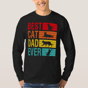 Camiseta Homens Vintage Melhor Pai De Gato Nunca RetroDia d