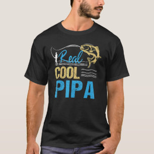 Camiseta Homens Vintage Reel Cool Pipa Pesca Papai Vovô