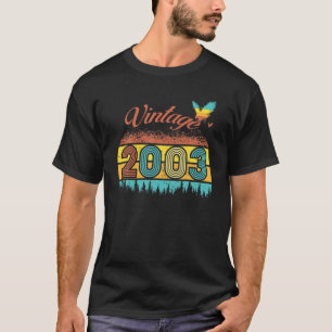 Camiseta Homens Vintage Retro 2003 19º Aniversário