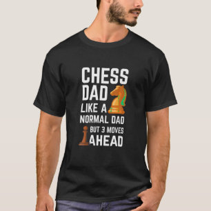 Camiseta Homens xadrez Pai 3 se move à frente Engraçado Pai