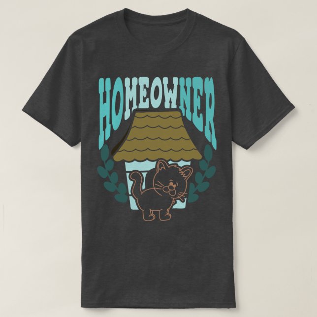 Camiseta Homeowner Cat Lover (Frente do Design)