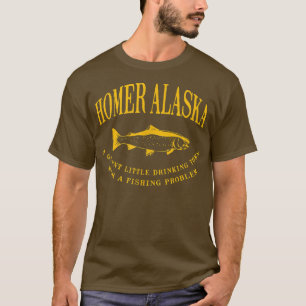 Camiseta Homer Alaska, Cidade Bebendo Com Problema De Pesca