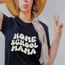Homeschool Mama Retro Cores de Texto Personalizada