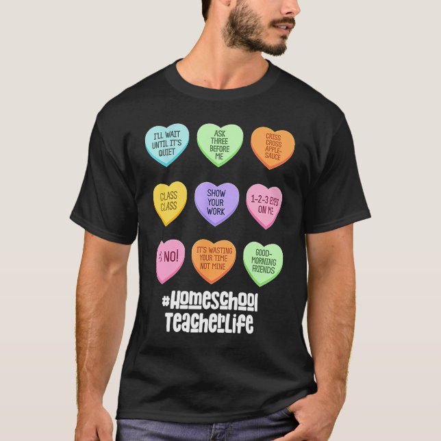 Camiseta Homeschool Teacher Valentines Day Conversation Hea (Frente)