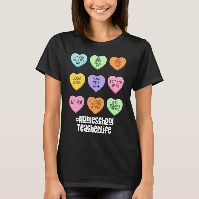 Camiseta Homeschool Teacher Valentines Day Conversation Hea (Frente)