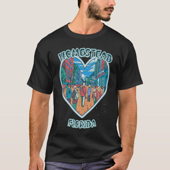 Camiseta Homestead In Florida Travel Souvenir Heart (Frente)