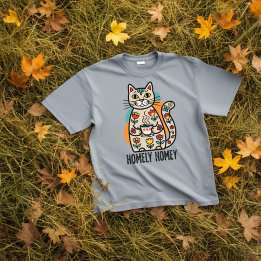 Camiseta Homey feliz design de gato