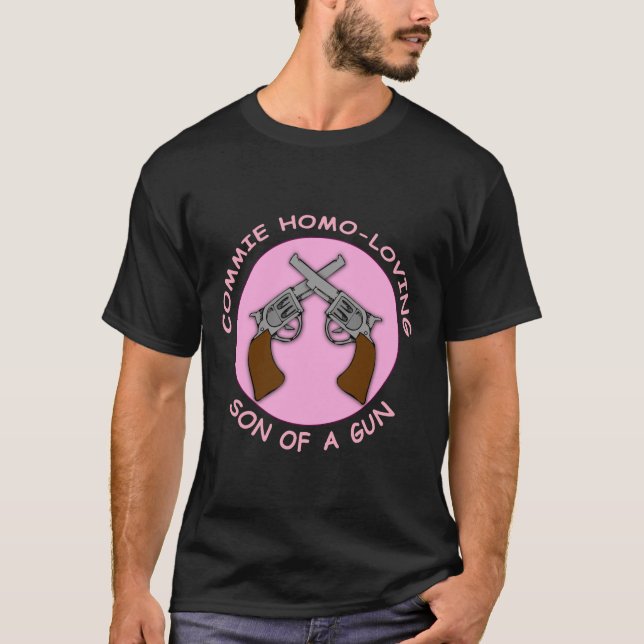 Camiseta Homo do Commie que ama o filho de uma arma (Frente)