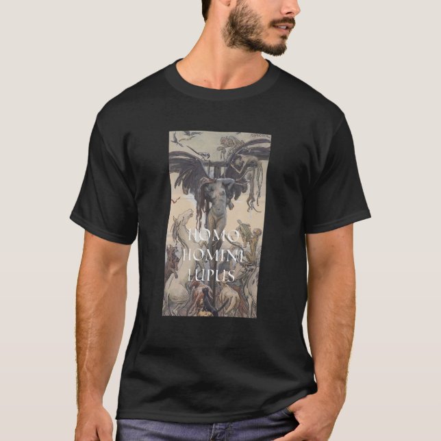 Camiseta Homo Homini Lupus Painting de Maximilian Pirner (Frente)