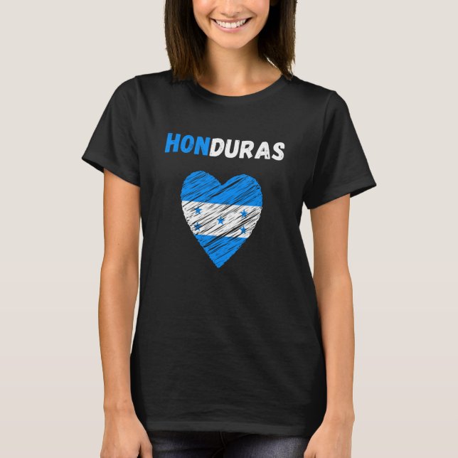 Camiseta Honduras Flag Holiday Honduras Heart Honduran Flag (Frente)