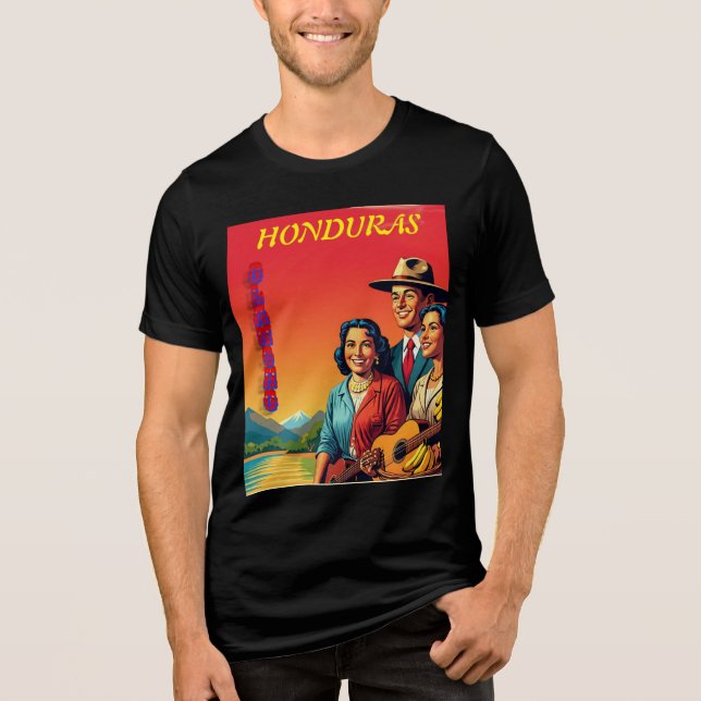 Camiseta  Honduras OLANCHO Retro poster (Frente)