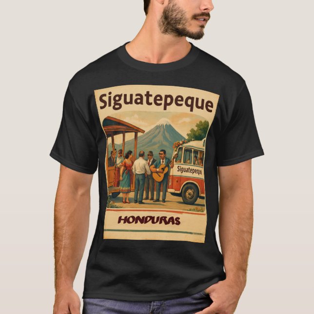 Camiseta  Honduras SIGUATEPEQUE Retro poster (Frente)