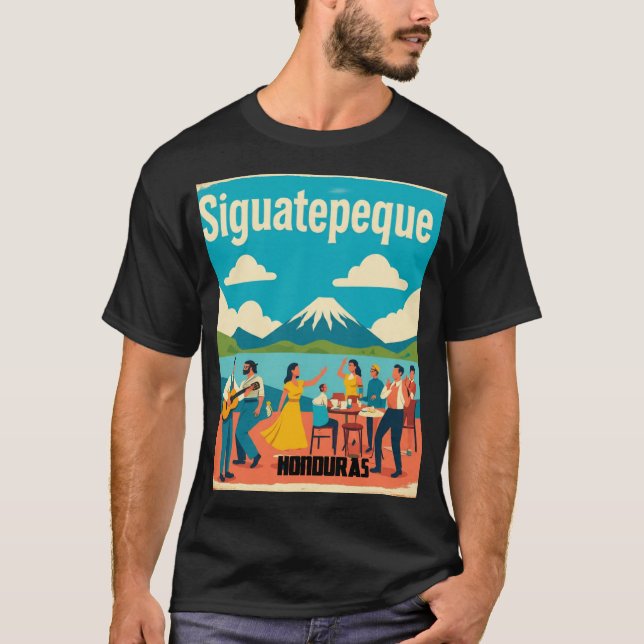 Camiseta  Honduras SIGUATEPEQUE Retro poster (Frente)