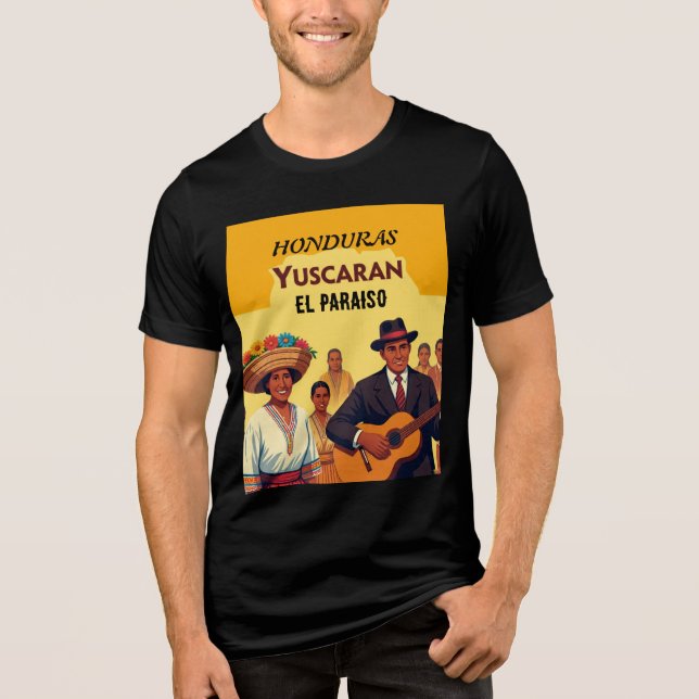 Camiseta  Honduras YUSCARAN Retro poster (Frente)