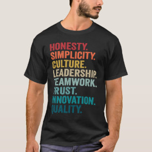Camiseta Honestidade Confiança Inovação Liderança Trabalho