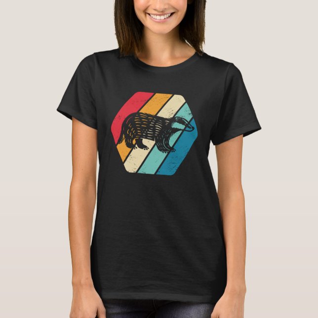 Camiseta Honey Badger Animal Willife Retro (Frente)