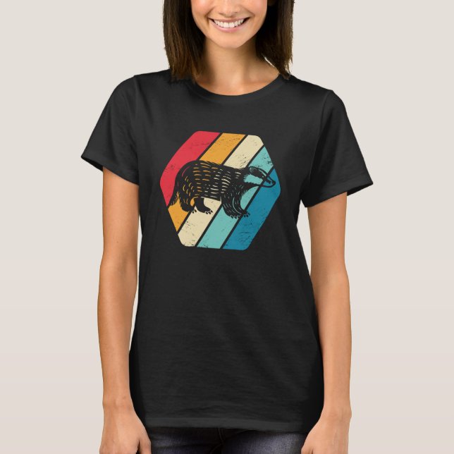 Camiseta Honey Badger Animal Willife Retro (Frente)