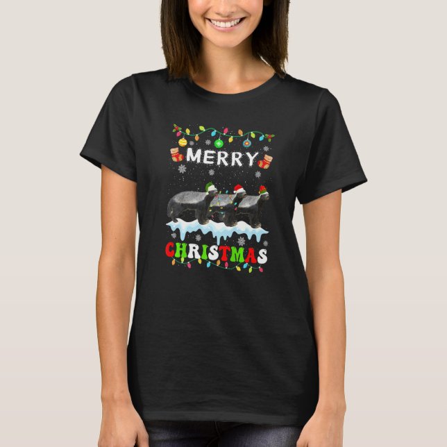 Camiseta Honey Badger Christmas Squad Xmas Women Men Kids (Frente)