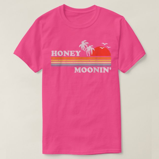 Camiseta Honey Moonin Beach Honeymoon Vacation Men Women Co (Frente do Design)