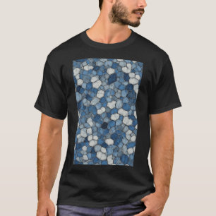 Camiseta Honeycomb Fraturado: Padrão Azul de Azulejo Cracki