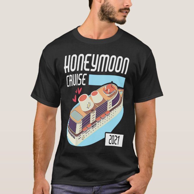 Camiseta Honeymoon Cruise for Couples 2021 Just Married (Frente)