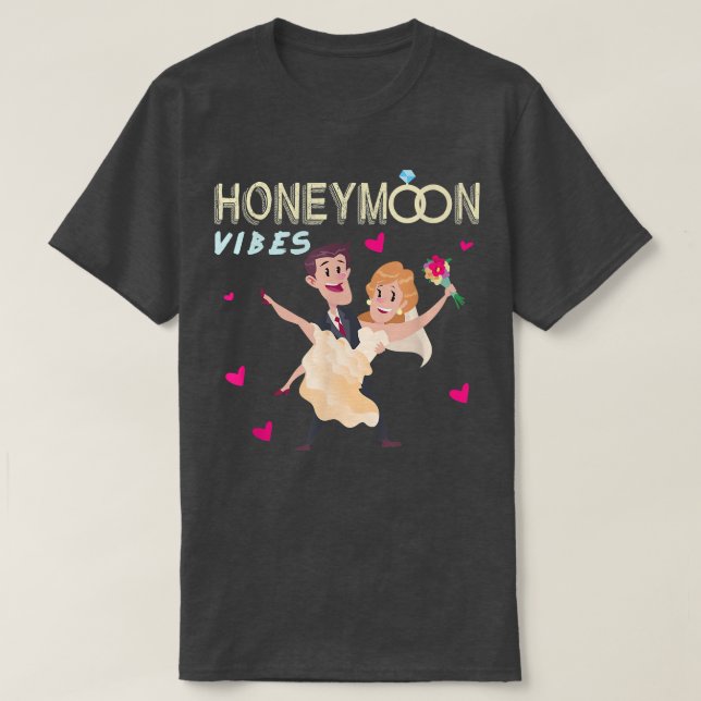 Camiseta Honeymoon Vibes Bachlorette Party Noiva Casada Nós (Frente do Design)