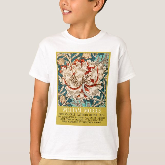 Camiseta Honeysuckle Pattern - Design de William Morris (Frente)