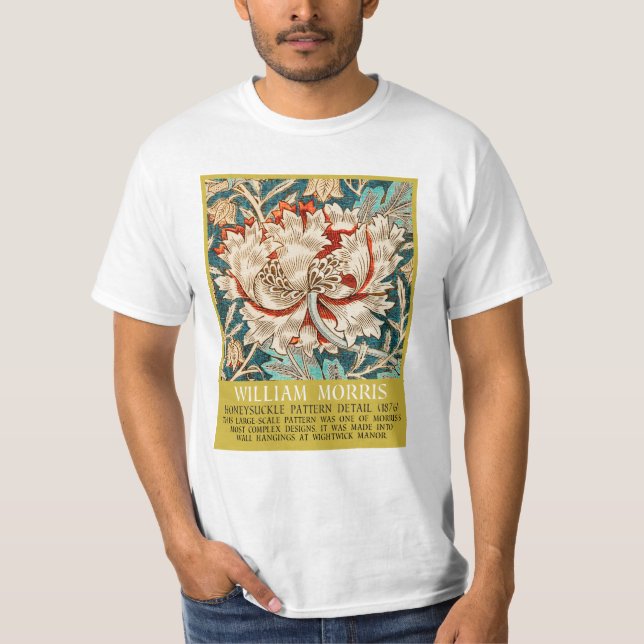 Camiseta Honeysuckle Pattern - Design de William Morris (Frente)