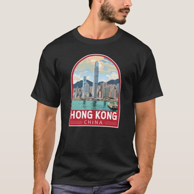 Camiseta Hong Kong China Viagem Art Vintage (Frente)