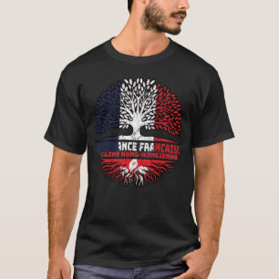 Camiseta Hong Kong França França Árvore Raiz Bandeira
