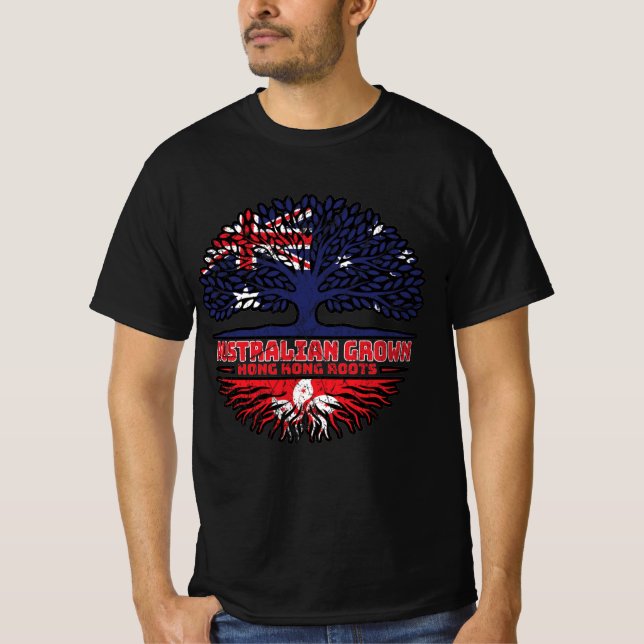 Camiseta Hong Kong Hongkong - Austrália - Raízes de Árvore  (Frente)