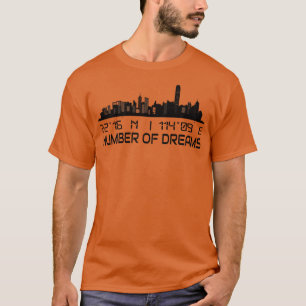 Camiseta Hong Kong Skyline Gps Coordena a Cidade Capital 1