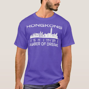 Camiseta Hong Kong Skyline GPS Coordena o Capital City 2