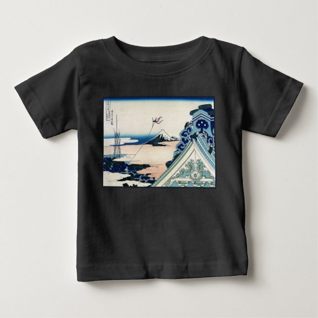 Camiseta Honganji Temple Vista do Monte Fuji - Corte Japonê (Frente)