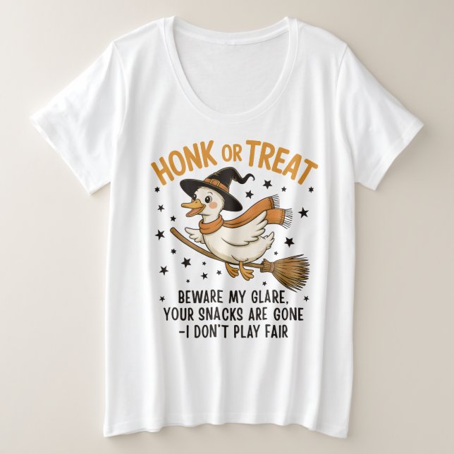 Camiseta Honk or Treat Funny Halloween Goose (Frente do Design)