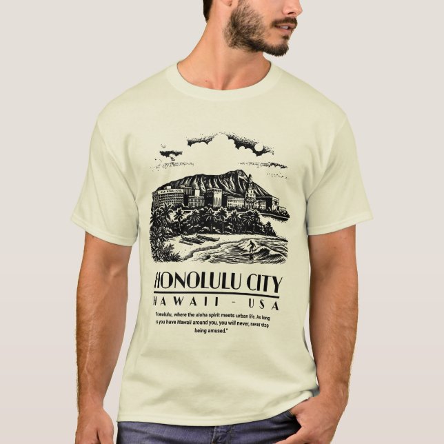 Camiseta Honolulu City Hawaii USA (Frente)
