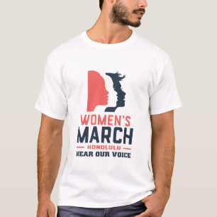 Camiseta Honolulu da Marcha das Mulheres Ouve Nossa Voz