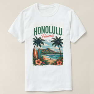 Camiseta Honolulu Havaí Paraíso Tropical Destino de Viagem