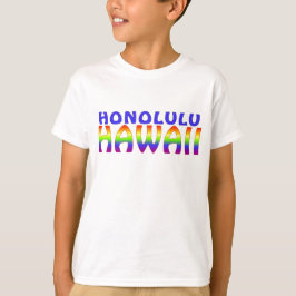 Camiseta Honolulu Hawaii fala arco-íris meninos