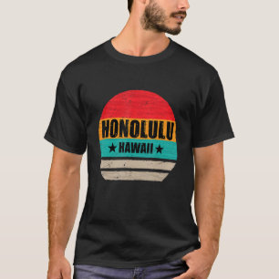 Camiseta Honolulu Hawaii Retro Vintage Sunset Estados Unido