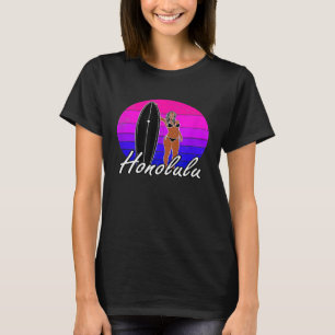 Camiseta Honolulu Hawaii Surfer Surfing Clothing Mulheres