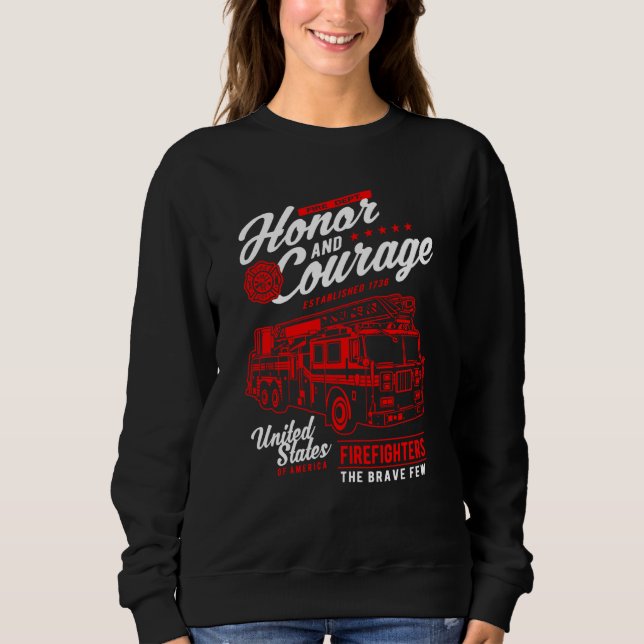 Camiseta Honor and Courage Firefighter Fire Dept Fire Truck (Frente)