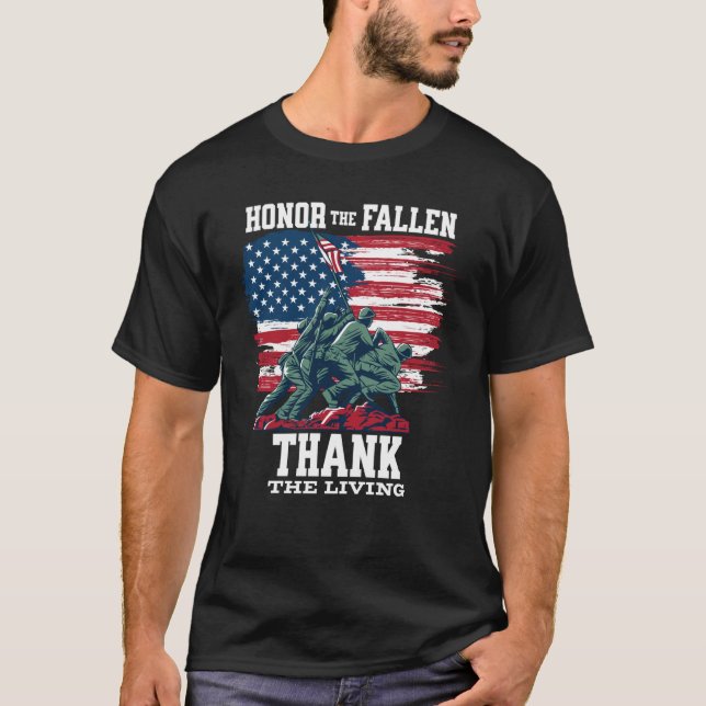 Camiseta Honor The Fallen Thank The Living Veteran Memorial (Frente)
