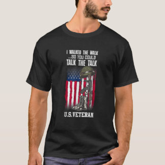 Camiseta Honor Veteran Eu Caminhei A Caminhada Para Que Voc