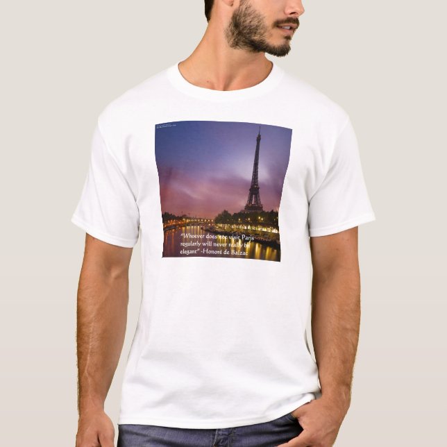 Camiseta Honoré de Balzac Sobre Paris França (Frente)