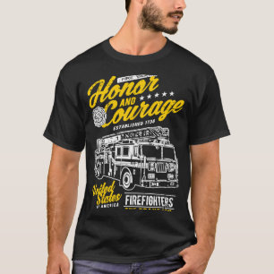 Camiseta Honra e Coragem Bombeiro Departamento de Bombeiros