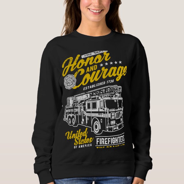 Camiseta Honra e Coragem Bombeiro Departamento de Bombeiros (Frente)